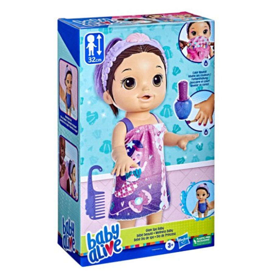 Baby Alive Glam Spa Baby Doll Mermaid Brown Hair