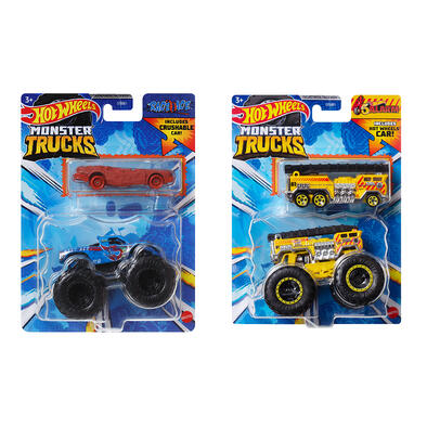 Hot Wheels Monster Trucks 1:64 Die-Cast + Basic Car Assorted