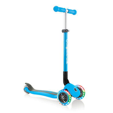 Globber กล๊อบเบอร์ พรีโม่ สกูดเตอร์ มีไฟ แบบพับได้ -สีฟ้า