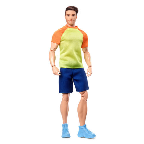Barbie Looks Doll Ken Color Block Tee & Blue Shorts