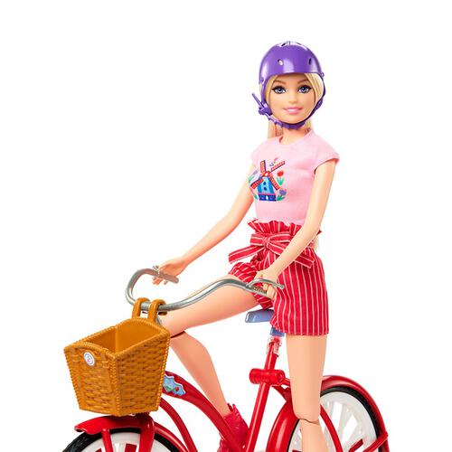 Barbie Pink Passport Doll And Bike Playset