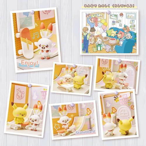 Takara Tomy Pokemon Pokepeace House Kitchen Milcery & Pikachu Set