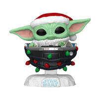 Funko Pop! Star Wars Grogu With Santa Hat In Pram