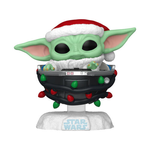 Funko Pop! Star Wars Grogu With Santa Hat In Pram