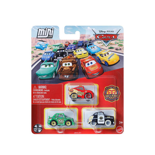 Disney Pixar Cars Mini Racers 3-Pack- Assorted