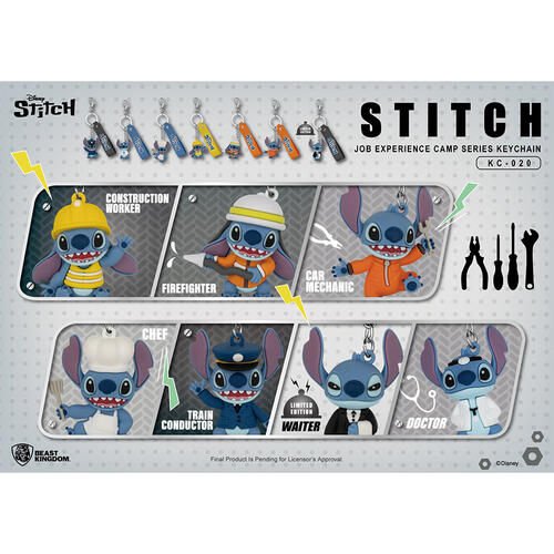 Beast Kingdom Disney Stitch Job Experience Camp Keychain Blind Box - Assorted