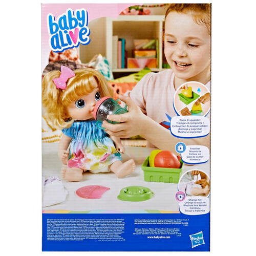 Baby Alive Fruity Sips Doll Apple Blonde Hair
