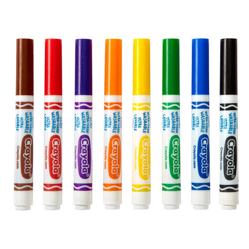 Crayola เครโยล่า สีเมจิก 8แท่งใหญ่ ล้างออกได้ ไร้สารพิษ