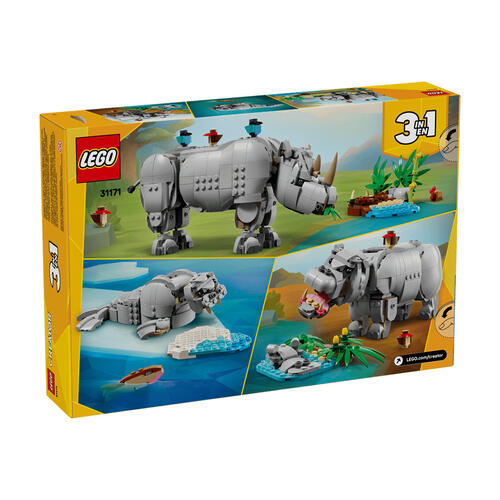 LEGO Creator 3 in 1 Wild Animals: Majestic Rhino With Birds 31171