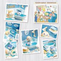Takara Tomy Pokemon Pokepeace House Bathroom Piplup & Rowlet Set