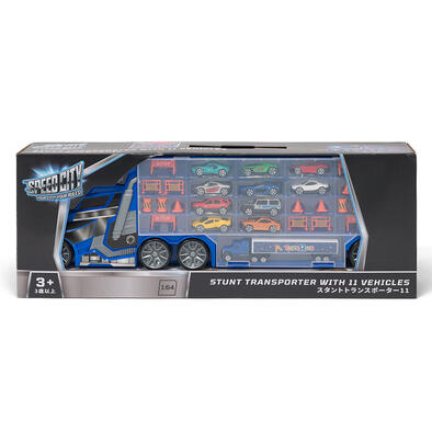 Speed City Stunt Transporter with 11 vehicles