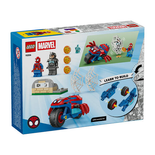 LEGO Marvel Spidey Amazing Friends Spidey on his Motorcycle vs. Rhino 11206