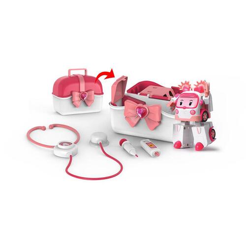 Robocar Poli Carrying Playset Amber With Transforming Carrycase