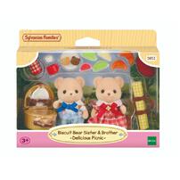 Sylvanian Families Biscuit Bear Sister Brother &ndash; Delicious Picnic