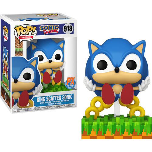 FUNKO Ring Scatter Sonic (918)(Exclusive) POP! Games : Sonic the Hedgehog 