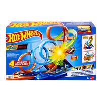 Hot Wheels Action- Power 4 Loops Clash Out Playset