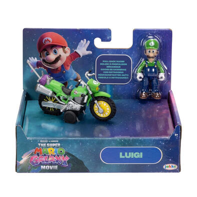 The Super Mario Galaxy Movie 2.5 Inch Luigi Figure With Pull Back Motorcycle