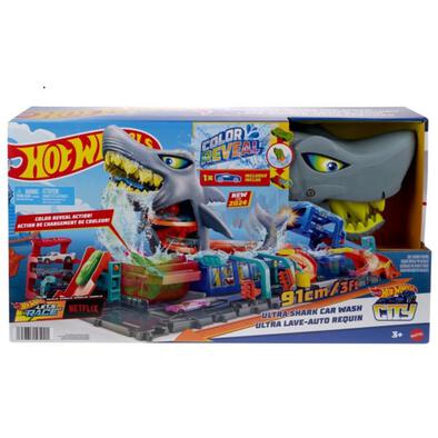 Hot Wheels ชุดฮอตวีลส์ร้านล้างรถฉลามยักษ์ 1:64