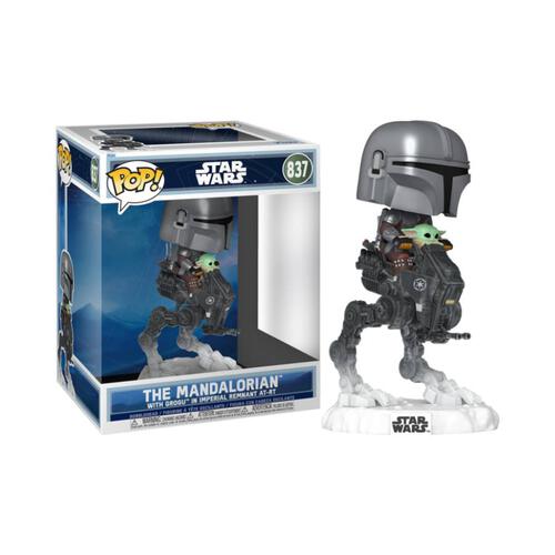 Funko POP! Star Wars - The Mandalorian with Grogu in Imperial Remnant AT-RT (Rides Deluxe) Vinyl Figure
