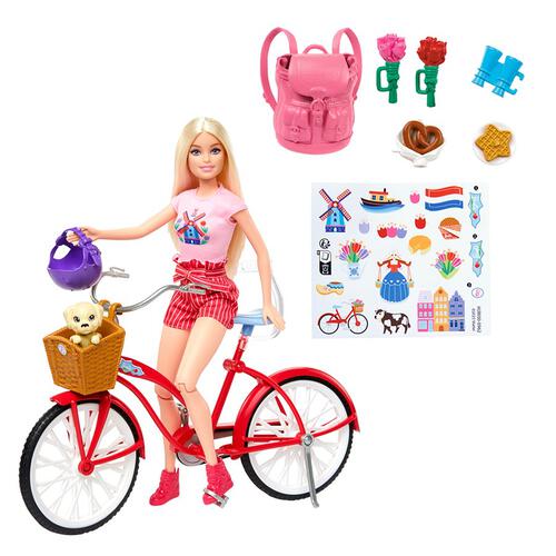 Barbie Pink Passport Doll And Bike Playset