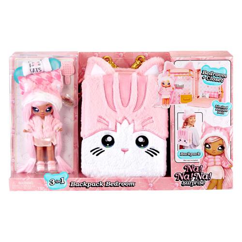 Na!Na!Na! Surprise 3-In-1 Backpack Bedroom Series 3 Playset - Pink Kitty