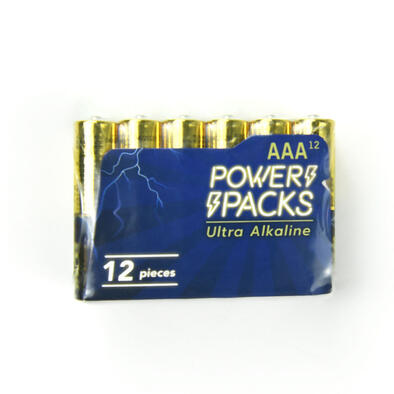 Power Packs พาวเวอร์ แพ็ค ถ่านอัลตร้าอัลคาไลน์ AAA 12 ก้อน