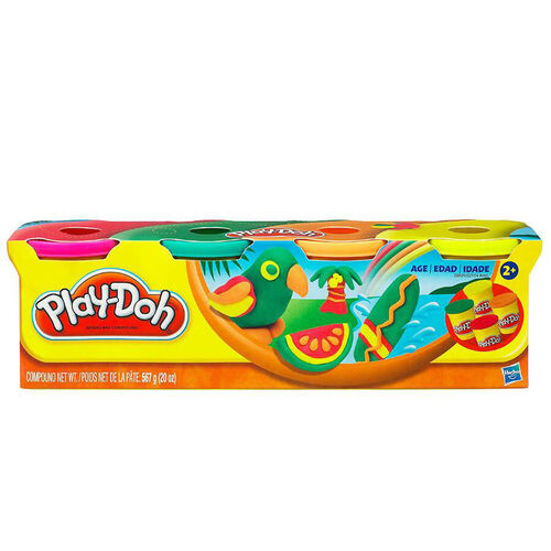 Play-Doh เพลย์โดว์ ชุดแป้งปั้น 112 กรัม แพ็ก 4 กระปุก (คละสี)