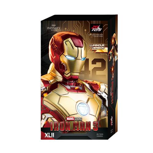 ฟิกเกอร์ ZD TOYS Iron Man MK42 พร้อมฟังก์ชั่นไฟส่องสว่าง สเกล 1/10 (7 นิ้ว)