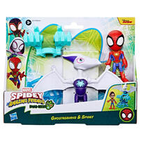 Spidey And His Amazing Friends Dino-Webs Ghostasaurus & Spidey Action Figure Set