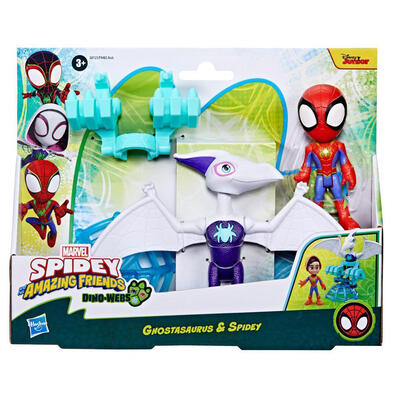 Spidey And His Amazing Friends Dino-Webs Ghostasaurus & Spidey Action Figure Set