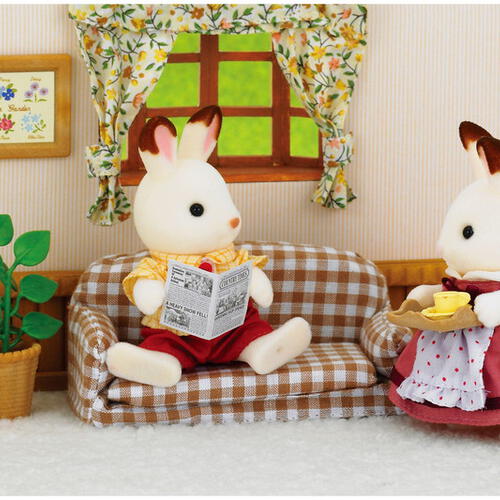 Sylvanian Family Chocolate Rabbit Father Set (Settee)