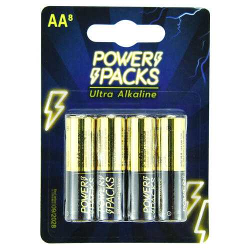 Power Packs พาวเวอร์ แพ็ค ถ่านอัลตร้า อัลคาไลน์ AA 8 ก้อน