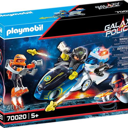Playmobil Galaxy Police Space Bike with Jet Pack and Drone, with Light Effects