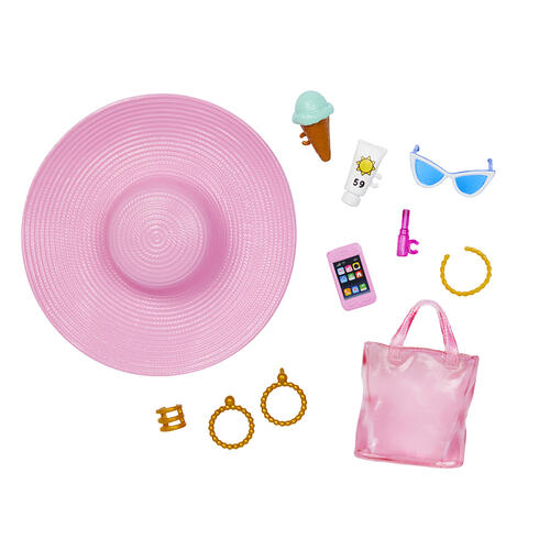 Barbie Doll With Swimsuit And Beach-themed Accessories