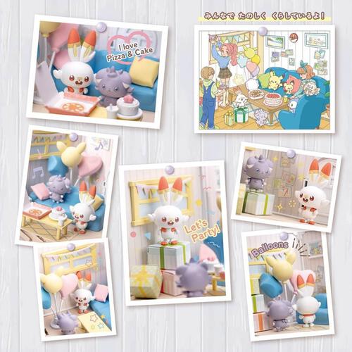 Takara Tomy Pokemon Pokepeace House Lounge Scorbunny & Espurr Set
