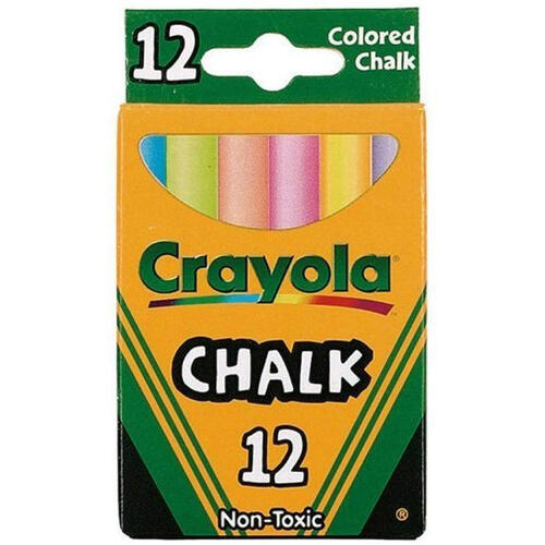 Crayola เครโยล่า สีชอล์ก หลากสี  12แท่ง ไร้สารพิษ