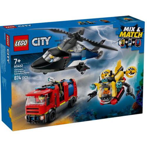 LEGO City Helicopter, Fire Truck & Submarine Remix 60462