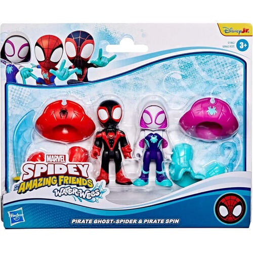 Spidey And His Amazing Friends Water-Webs Pirate Spin & Pirate Ghost-Spider Action Figure Set