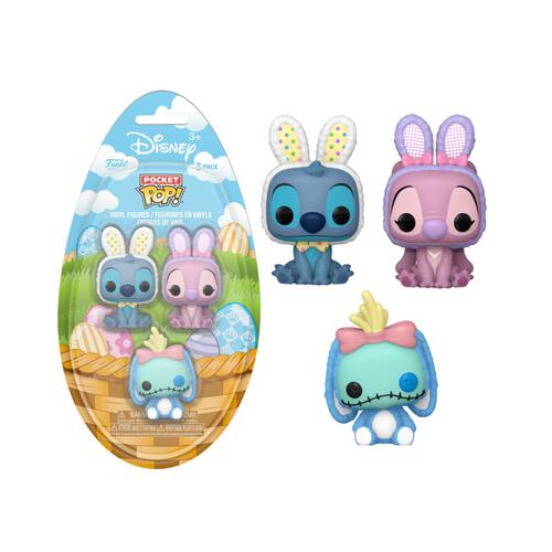 Funko Pocket POP! Disney Lilo & Stitch - Angel, Scrump & Stitch (Easter Bunny) Vinyl Figure 3-Pack