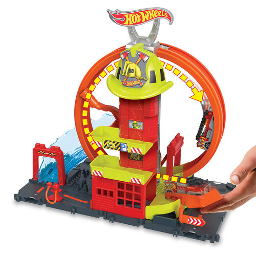 Hot Wheels ชุดรางฮอตวีลซิตี้ สถานีดับเพลิงหมุนเกลียว