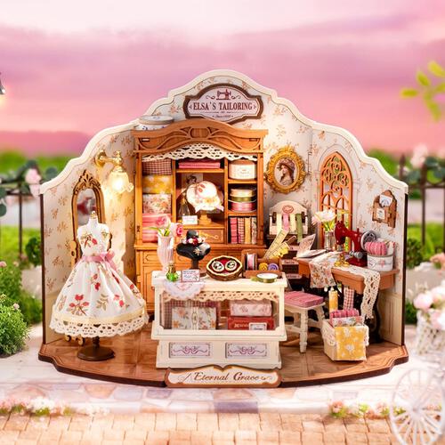Rolife Elsa's Tailoring DIY Miniature House