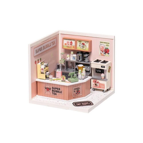 Robotime Rolife Super Creator Double Joy Bubble Tea Plastic DIY Miniature House Kit