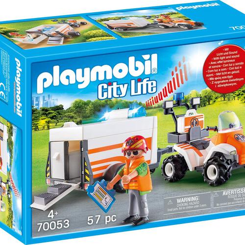 Playmobil เพลย์โมบิล ซิตี้ไลฟ์ รถพ่วงกู้ภัยพร้อมไฟและเสียงไซเรน