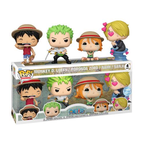 Funko POP! Animation: One Piece - Monkey D. Luffy, Roronoa Zoro, Nami & Sanji 4-Vinyl Figure Pack