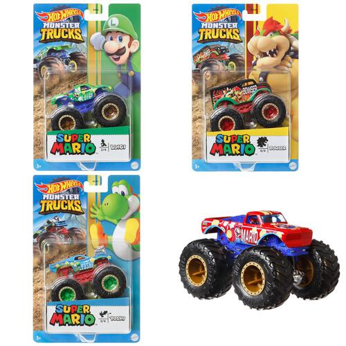 Hot Wheels Monster Truck 1:64 Mario Themed - Assorted