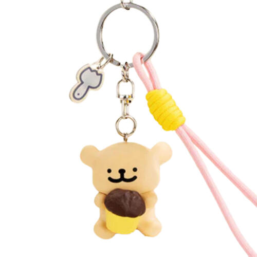 Funism Maltese Golden Retriever And Cupcake Keychain