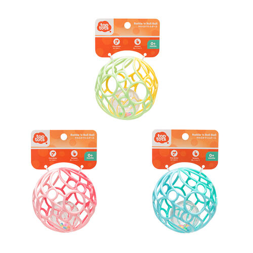 Top Tots Rattle ‘n Roll Coloured Ball - Assorted