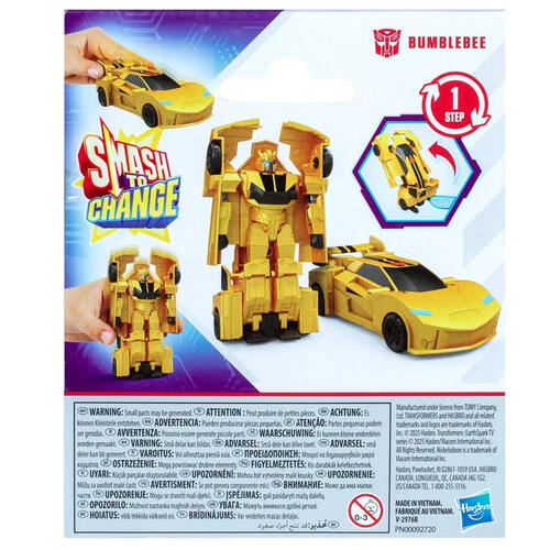 Transformers EarthSpark 1-Step Smash Changers Bumblebee Action Figure