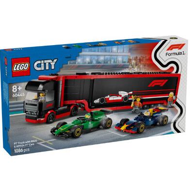 LEGO City F1 Truck with RB20 & AMR24 F1 Cars 60445