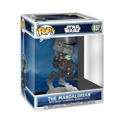 Funko POP! Star Wars - The Mandalorian with Grogu in Imperial Remnant AT-RT (Rides Deluxe) Vinyl Figure